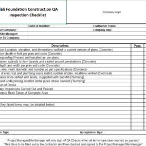 Slab & Foundation QA Template